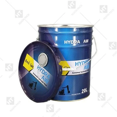 Empty Metal Pail with Flower Lid