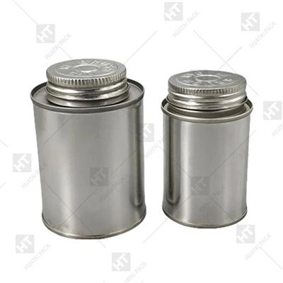 Empty PVC Glue Screw Top Tin Can